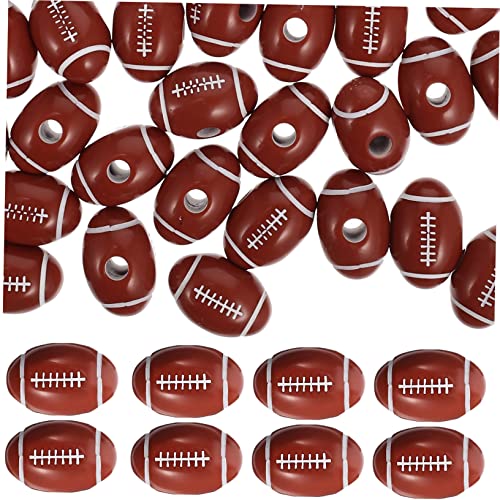 Lurrose 150 Stück Rugby-perlen Perlen Für Armbänder Sportfan Ballpumpe Fußballzubehör Lose Schmuckperle Rocailles Fußball Sport Perlen Charm-abstandsperle Perlen Für Jungen Acryl von Lurrose