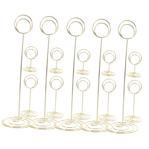 Lurrose 15st Esstisch-nummern-clip Halter Für Fotoclips Speisekartenhalter Fotohalter Hochzeitskartenhalter Tischkartenhalter Tischnummernhalter Für Restaurants Memo-clip Golden Stahldraht von Lurrose