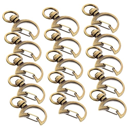 Lurrose 15st Schlüsselanhänger Haken Karabiner Clip Schlüsselringe Halter Lesezeichen Multi Schild Schlüsselband Reifen Werkzeug Perlen Schlüsselbund Stichworte Kette Golden Zinklegierung von Lurrose