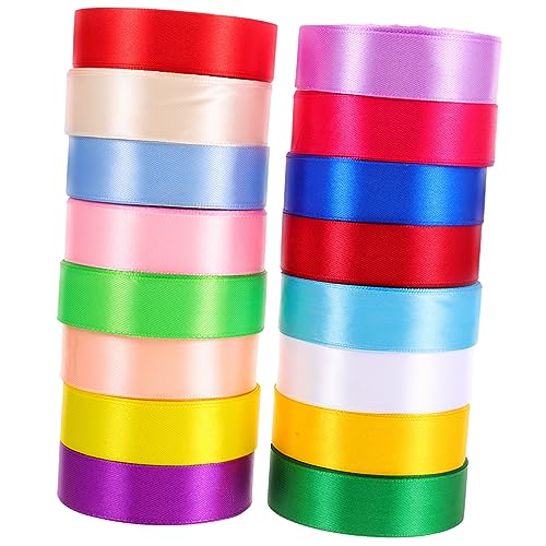 Lurrose 16 Rollen 25cm Band wohnraumdeko bastelmaterial geschenkverpackungen dekobänder Schleifenband zum Einwickeln besticktes Band dekoratives Band dekorative DIY-Bänder Polyester von Lurrose