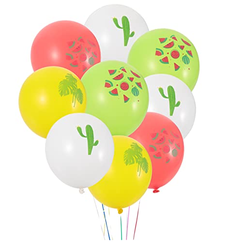 Lurrose 16 Stück Hawaii Ballon Zum Geburtstag Ballons Dekorativer Ballon Hawaiianische Girlande Zum Geburtstag Ballon Sommerornamente Sommerdruck von Lurrose