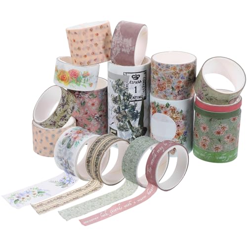 Lurrose 18 Rollen Bandspender Papier Klebeband Streifen ästhetische Aufkleber Klebstoff scheckheft scrapbbok geschenkverpackungen washi+-+tape Washi-Tape Scrapbook- Japanisches Papier von Lurrose