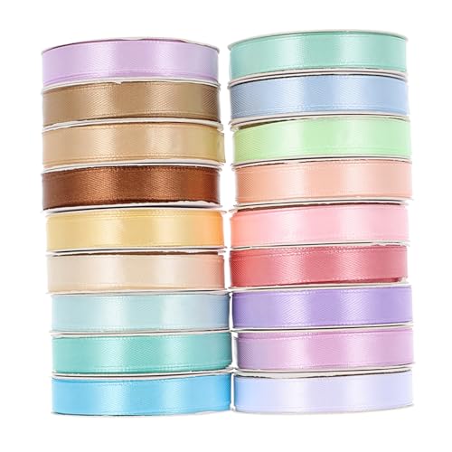 Lurrose 18 Rollen Handband verdrahtetes Sackleinenband rosa Schleife dickes Band natürliches Band Kuchen geschenkband ribbon handgefertigtes Band Dekorationen für Hochzeitsfeiern Polyester von Lurrose