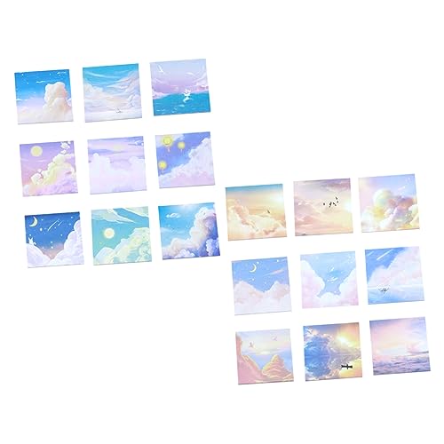 Lurrose 18 Stk Haftnotiz Beschriften Sky-memo-notizen Etikettenaufkleber Klebrige Erinnerungen Scrapbooking-notizen Landschaftsnotiz Notizzettel Zum Selbstkleben Notizen Zum Mond Papier von Lurrose