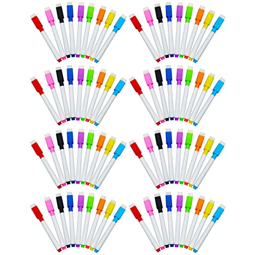 Lurrose 180 Stk Wischen Sie den Marker mit einer Bürste ab Trockenlöschstift löschbarer Stift schreibkladde tablettstift Whiteboard-Stift Marker mit Löschfunktion Plastik Colorful von Lurrose