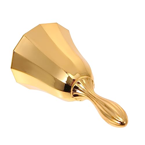 Lurrose 1Stk Handklingel Glocke Teeglocke Musikalische Handglocken Spielzeug für Kinder glöckchen gold golduhr Babyphone hochzeitsdeko Desktop-Glocke Tisch Glocke Zinklegierung Golden von Lurrose