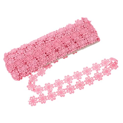 Lurrose 1Stk Polyester-Spitze Spitzenband zum Basteln Spitzenband aus Baumwolle Spitzenbesatz puppen kleidung für puppenkleidung Haarschleifenmaterial Kleid-Accessoire Polyestergarn Rosa von Lurrose