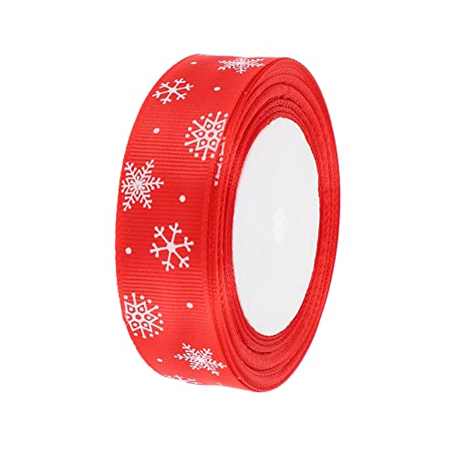 Lurrose 1Stk Weihnachtsband ribbon bandfeile weihnachts oblaten Geschenkband für Party weihnachts deke Schnee Christbaumschmuck Winter Wickeldekor weihnachtsverpackungsband Polyester rot von Lurrose