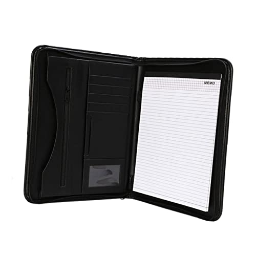 Lurrose 1stk Datendateiordner Business Padfolio Notizblock Business-reißverschluss-manager-ordner Tagungsbericht Ordner Klemm-fotoständer-display A4 Ordner Black von Lurrose