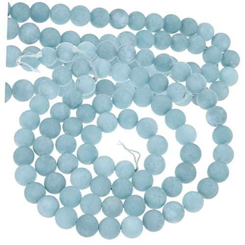 Lurrose 2 Aquamarinperlen wheinatsgeschenke gemstone beads Perlenhalskette schlusselketten raumdeko handgefertigte Perlen Perlen-Anhänger DIY Steinperle DIY Schmuck lose Perlen Naturstein von Lurrose