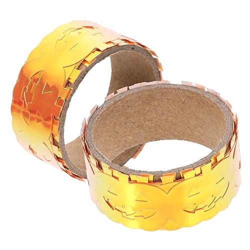 Lurrose 2 Rollen Halloween-kürbis-haustierband Kürbis Washi Tape Halloween-kürbisband Geschenkbänder Geschenkverpackungsband Zartes Klebeband Planer-aufkleberband Diy Orange Das Haustier von Lurrose