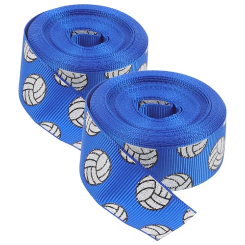 Lurrose 2 Rollen Handgefertigter Bogen Anhängerzubehör Matte Accessoires Aufnäher Mit Pailletten Haarspangenband Kopfschmuckband Klopapierhalterung Bedrucktes Band Kranzband Blue Polyester von Lurrose