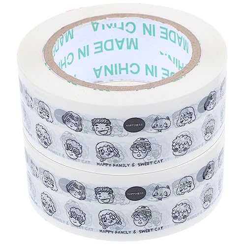 Lurrose 2 Rollen Klebeband Verpackungsband scrapbbok office supplies duct-tape Kartonverschlussband Cartoon-Aufkleber schöne Bänder Packband für Umzugskartons Versandband nachfüllen bopp von Lurrose