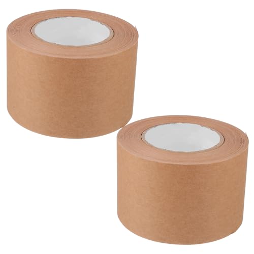 Lurrose 2 Rollen Klebeband aus Kraftpapier doppelseitiges klebeband strapazierfähig Papier Klebeband Versandband nachfüllen Verpackung beidseitig Band schwere Packband in großen Mengen von Lurrose