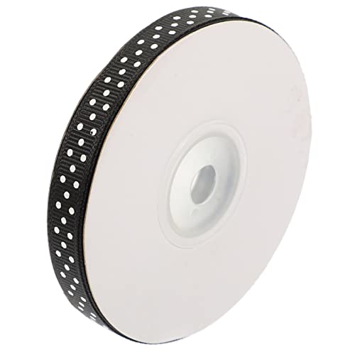 Lurrose 2 Rollen Punktgewebe staubiges blaues Band Hochzeitsband Seide Abs gefälscht ribbon bandfeile libelle haarspange Dekorationsband DIY Bastelband Geschenkschleifband Polyester Black von Lurrose