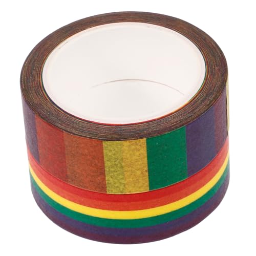 Lurrose 2 Rollen Regenbogenband Dekorative Bänder Für Sammelalben Kawaii Washi-klebeband Ästhetisches Washi-tape Scrapbook-dekor Washi-tape Dünn Dekorative Klebebänder Druckband Papier von Lurrose