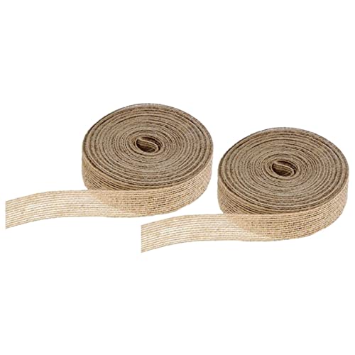 Lurrose 2 Rollen Schnur-gurtband-dekoration Samtband Gold Jute-spitzenband Wickelschnur Einladungen Braut Party Girlande Bänder Braut- Streamer Rosa Schleife Natürliche Jute Light Brown von Lurrose