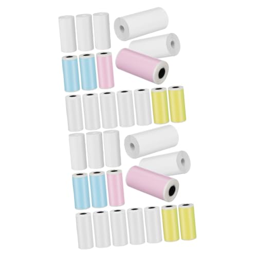 Lurrose 2 Sätze 2 Sets Drucker Etikettenpapier Klar Thermodrucker Fotoetiketten Thermopapier Minidrucker Etikettendrucker Porto Staffelei Minidrucker Aufkleberpapier Punkte 16 Rollen * 2 von Lurrose