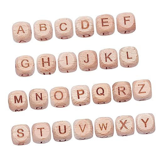 Lurrose 2 Sätze 26 Buchstabenperlen Zahlenperlen Lächeln Perlen Perlenbuchstaben Leerzeichen Perlen-kits Alphabet Beads Buchstabenperlen Set Holzperlen Armband Liefern Buche 26 Stücke * 2 von Lurrose