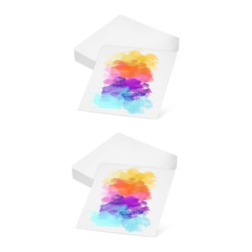 Lurrose 2 Sätze Aquarellpapier Zeichenpapier Malpapier Für Kinder Papier Zum Malen Von Kindern Aquarellkarten Papier Für Die Aquarellmalerei Wasserzeichnungskarte Weiß 50 Stück * 2 von Lurrose