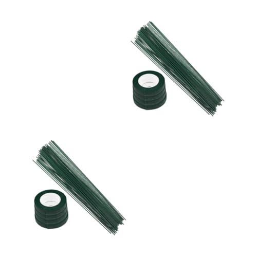 Lurrose 2 Sätze Blumenband-Set Blumendekoration Materialien Floristisches Klebeband Set grünes Gürtelband Feengartendekoration Produkt Blumenstiel-Wickelband blau Blütenstiele Papier Green von Lurrose