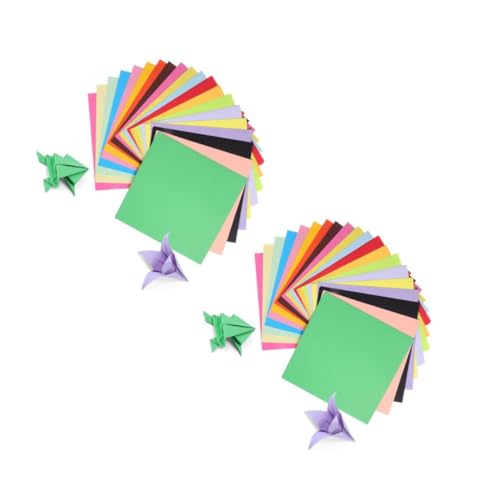 Lurrose 2 Sätze Buntes Origami Bunte Origami-papiere Origami-papier in Verschiedenen Farben Pastellpapier Zum Basteln Origami-kit Seidenpapierquadrate Dicker Karton Zellstoff 200 Stück * 2 von Lurrose