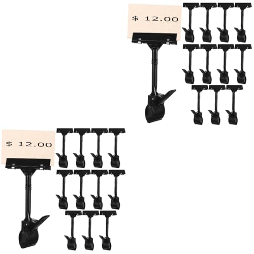 Lurrose 2 Sätze Clip Für Produktschilder Aus Kunststoff Schilderständer Herausforderungsanzeige Verstellbare Etikettenclips Displayhalter Etiketten Für Vorratsbehälter Plastik 12 Stück * 2 von Lurrose