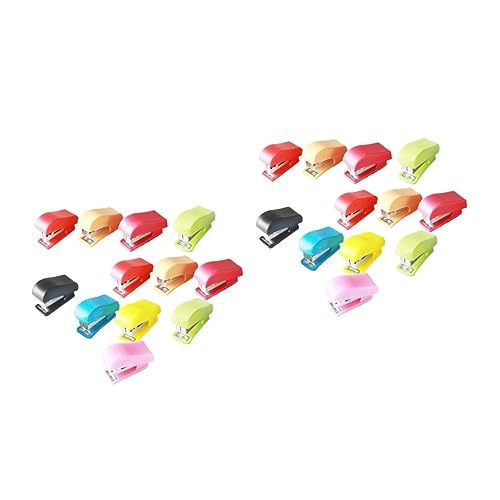 Lurrose 2 Sätze Desktop-hefter Bürohefter Office Supplies Büro Accessoires Kleiner Handtacker Manueller Tischhefter Süßer Mini Minihefter Mit Heftklammern Tragbar Mini-hefter 24 Stück * 2 von Lurrose