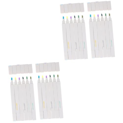 Lurrose 2 Sätze Doppelseitiger Textmarker Markierungsstifte Textmarker Marker Tagebuchstifte Kunstmarker Kreidestift Zeichenstifte Schilderhalter Aus Kork Tafelstift Plastik 12 Stück * 2 von Lurrose