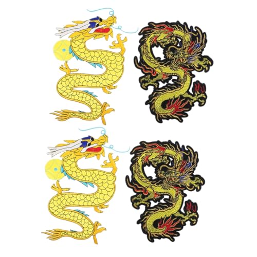 Lurrose 2 Sätze Drachen-stickerei-patch Funkeln Etikett Karikatur Abs Osterdeko Zum Basteln Muttertagsgeschenk Zum Basteln Tuch-patch- Kleidungsstück Applikation Polyester 2 Stück * 2 von Lurrose