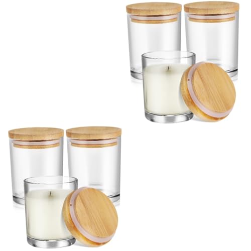 Lurrose 2 Sätze Duftkerze Tasse Kerzenbecher Kerzen-einmachgläser Kerzengläser Masse Leerer Kerzenhalter Kerzenbehälter Aus Wachs Große Kerzengläser Kerzen-kit Glas Transparent 3 Stück * 2 von Lurrose