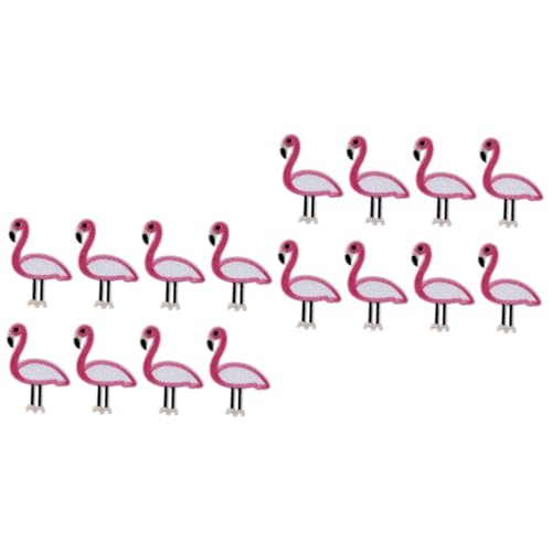 Lurrose 2 Sätze Flamingo-stoffaufkleber Süßer Dino-schlüsselanhänger Stoffaufkleber Für Bekleidung Nähen Dekoration Trendige Kleidung Flamingo-patch Stickerei-diy-patch 12 Stück * 2 von Lurrose