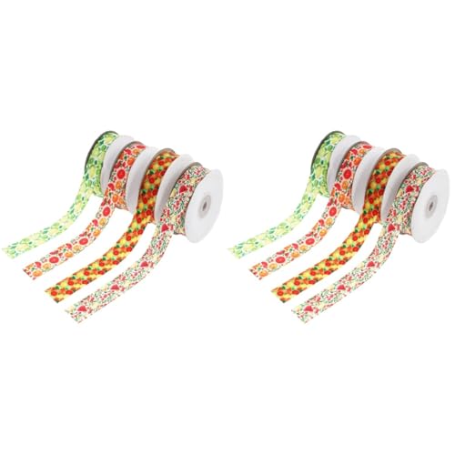 Lurrose 2 Sätze Fruchtband Ribbon Bandfeile Dekorationsband Party Decoration Geschenkeband Geschenkbänder Ein Verpackungsband Diy-bastelband Bogenband Wickelband Polyester 4 Rollen * 2 von Lurrose