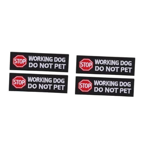 Lurrose 2 Sätze Haustierträger Stickerei Patch Aufkleber Etikett Hundegeschirr Etikett „Do Not Pet Me“ Patch Hundeweste Kennzeichnung „Do Not Pet“ Patch Service Hunde Patches 2 Stück * 2 von Lurrose