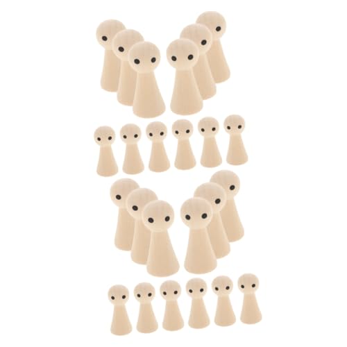 Lurrose 2 Sätze Kleiner Holzmann Mini-essen Wiedergeborene Babypuppen Simulationskopf Für Erwachsene Puppen Puppenhauspuppen Chucky Puppe Peg-puppen Graffiti-puppe Beige 20 Stück * 2 von Lurrose