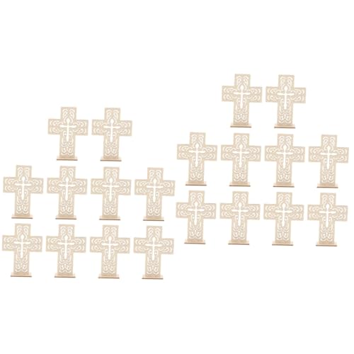 Lurrose 2 Sätze Kreuzverzierung Holzkreuz Dekoration Holzkreuz Schmuck Tischdekoration Mit Kreuzen Wandkreuz Hochzeitsdeko Kreuzdekor Aus Holz Holzornament Hölzern 10 Stück * 2 von Lurrose