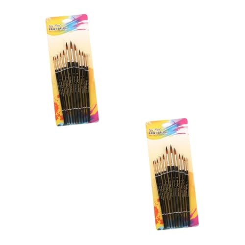 Lurrose 2 Sätze Malerei-Stift-kit Prang Gesichtsfarbe Malen Nach Zahlen Airbrush-Farbe Palettenmesser Nasse Palette Pinsel Textmarker Aquarellbürsten Ölgemälde-kit Black 12 Stücke * 2 von Lurrose