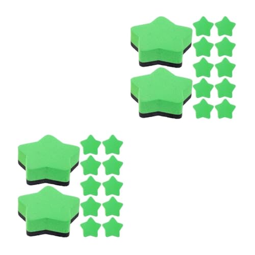 Lurrose 2 Sätze Pentagramm-radiergummi Löschbar Trocken Abwischbarer Marker-radierer Planke Tragbar Trockenlöscher Für Das Klassenzimmer Whiteboard-radierer Eva-filztuch Green 12 Stück * 2 von Lurrose