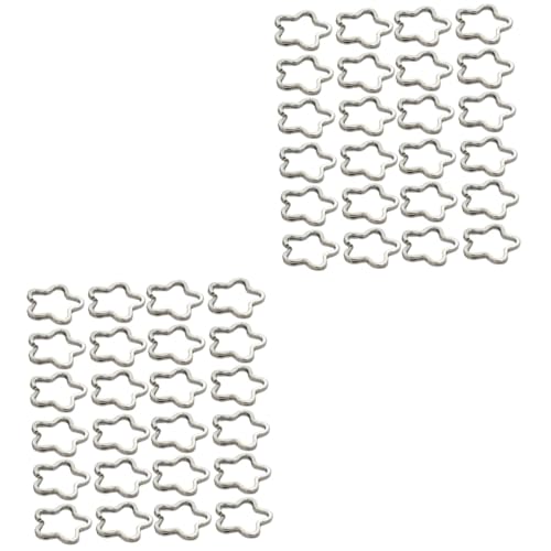 Lurrose 2 Sätze Pflaumen-schlüssel Ring Kette Schlüsselbundringe Foto-schlüsselanhänger Doppelseitig Schlüsselanhänger Formen Nasenbügel Nasenring Reifen Weißnickel Silver 80 Stück * 2 von Lurrose