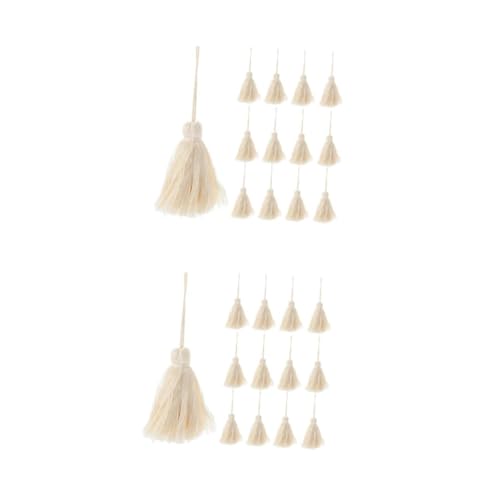 Lurrose 2 Sätze Quaste Anhänger Lesezeichen Quasten Diy Weiche Quasten Diy Quasten Aus Baumwollgarn Quasten Zum Basteln Diy-quasten-accessoire Quastenzubehör Baumwolle Beige 15 Stück * 2 von Lurrose