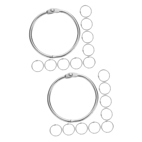 Lurrose 2 Sätze Ringbuch-ring Schlüsselband Aufklappbare Ringe Draht Schlüssel Loseblattbinder Ordnertrenner Schlüsselringe Schlüsselhaken Schlüsselanhänger Silver Metall 20 Stück * 2 von Lurrose