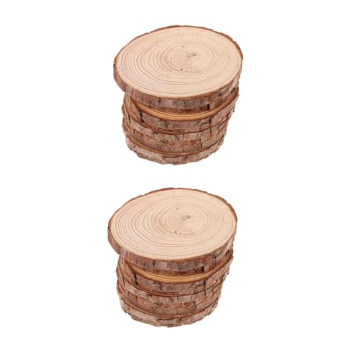 Lurrose 2 Sätze Runde Holzspäne Holzrunden Für Mittelstücke Holzscheiben Für Ornamente Holzornamente Für Das Kunsthandwerk Hölzerne Ornamente Brown Kiefernholz 10 Stück * 2 von Lurrose