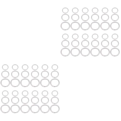 Lurrose 2 Sätze Schlüsselanhänger Ring Plattierter Schlüsselring Flache Schlüsselanhänger Ring Zur Schlüsselanhängerherstellung Bulk-schlüsselringe Silver 150 Stück * 2 von Lurrose