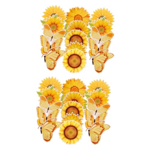 Lurrose 2 Sätze Sonnenblume Decoupage Sonne Wand Aufkleber Pinnwand Blumen Mini Frühling Ausschnitte Daisy Ausgeschnitten Blumen DIY Ausschnitte Bulletin Aufkleber 45 Stück * 2 von Lurrose