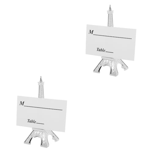 Lurrose 2 Sätze Turm-büroklammer Bildhalter Halter Für Fotoclips Tischnummernständer Tischnummernhalter Eiffelturm-fotohalter Inhaber Der Tischnummer Memo-clips Aluminiumlegierung Silver von Lurrose