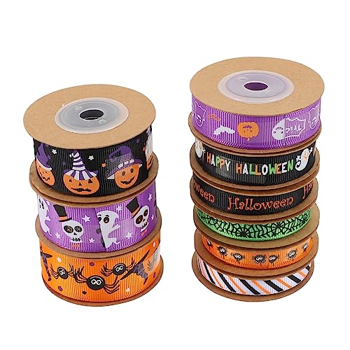 Lurrose 2 Sätze Verpackungsband Herbstband Brotband Halloweenbänder Zum Basteln Verzierungen Zum Basteln Weißes Band Dekorationsaufkleber Halloweenzubehör Wickelbänder 9 Rollen * 2 von Lurrose