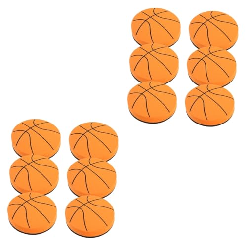 Lurrose 2 Sätze Wischen Sie Das Brett Ab Basketball-radiergummi Mini-trockenlöscher Whiteboard Eraser - Weißwand Radiergummi Magnetic Eraser - Magnetischer Radiergummi Eva 6 Stück * 2 von Lurrose