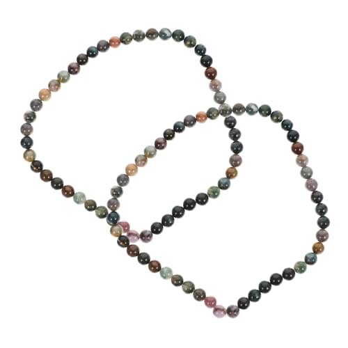 Lurrose 2 Saiten Rocailles Edelsteinperlen Abstandsperlen aus Gold kleine Goldperlen natursteinperlen gemstone beads Perlen für die Schmuckherstellung runde Schmuckperlen natürlicher Achat von Lurrose