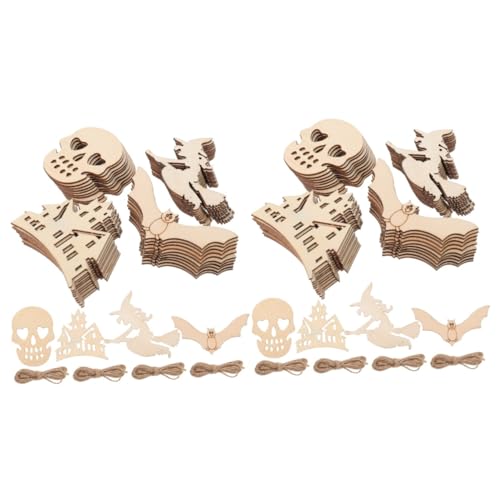 Lurrose 2 Sets Halloween Holzspäne Zum Aufhängen Weiße Masken Leere Halloween Ausschnitte Halloween Fledermaus Dekorationen Halloween Ornamente Zum Aufhängen Halloween Ausschnitte von Lurrose