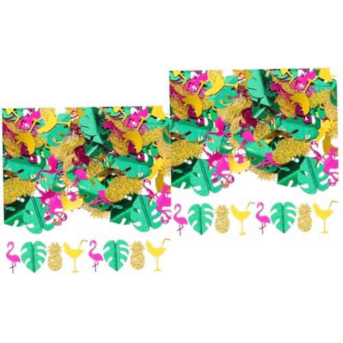 Lurrose 2 Stück 1 Hawaii Konfetti Party Tischdekoration Flamingo Cupcake Topper Hawaii Party Konfetti Sommerdekoration Glitzer Konfetti Streusel Sommer Konfetti Tischdekoration von Lurrose